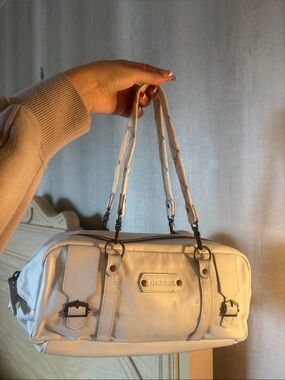 Diesel Cream Leather Shoulder Bag with Dual Straps